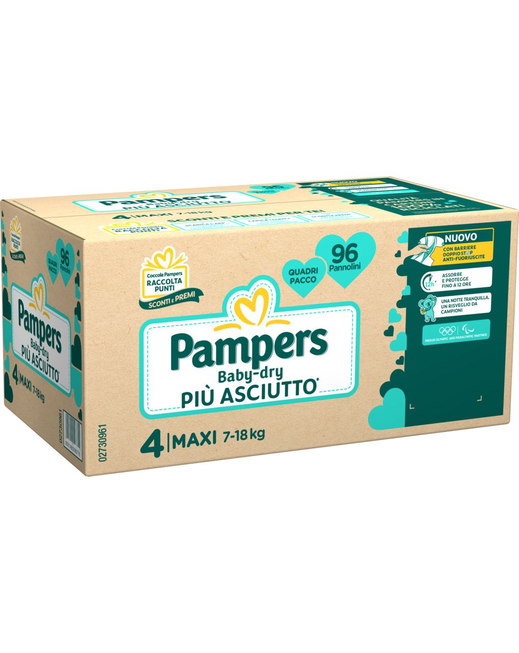 Pannolino quadri pacco baby dry maxi x96 taglia 4 7-18 kg - pampers