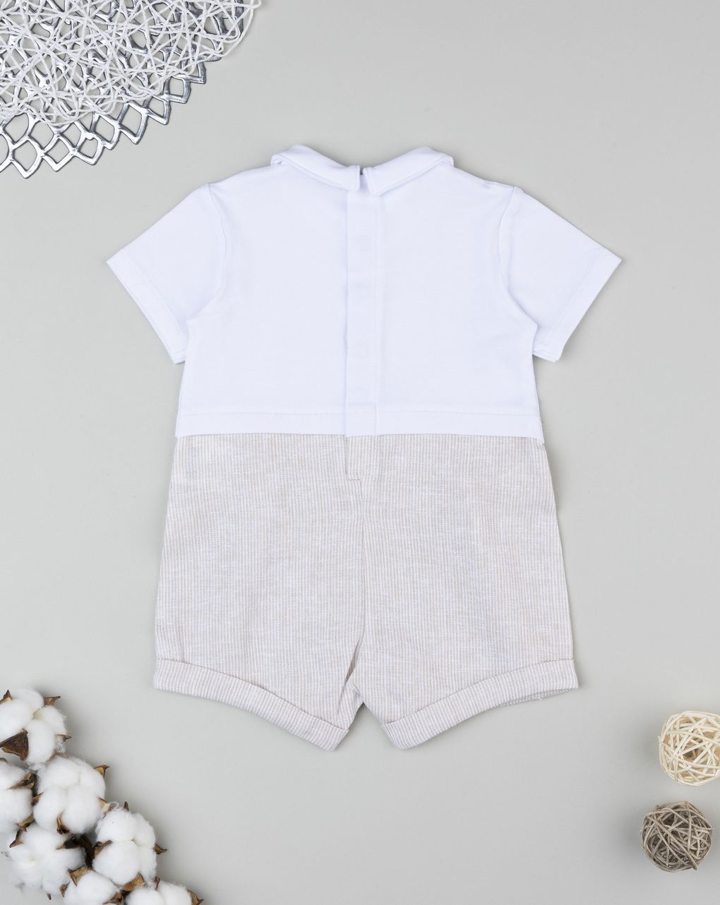 Tutina bimbo beige effetto doppio