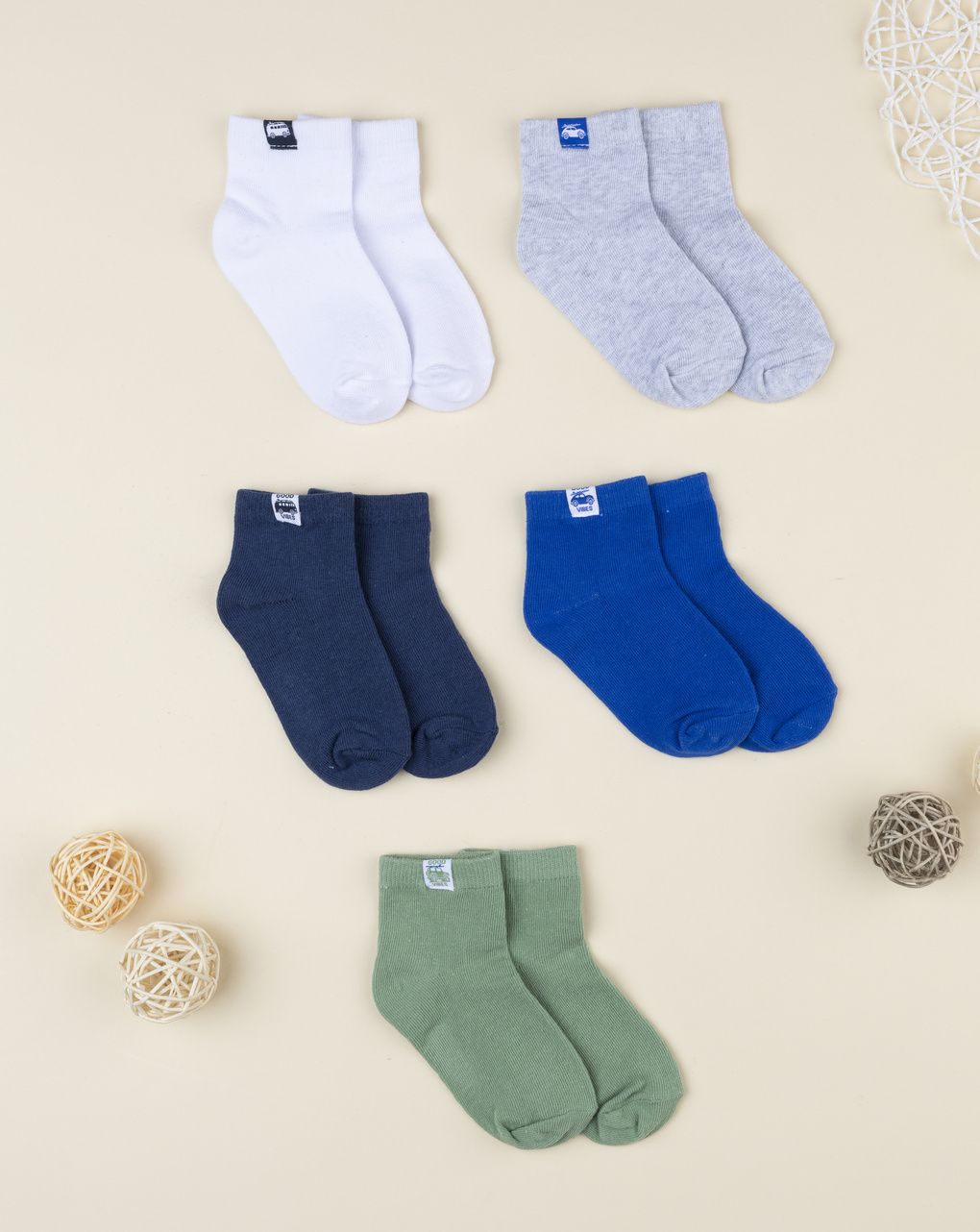 Pack 5 calze corte bimbo multicolor