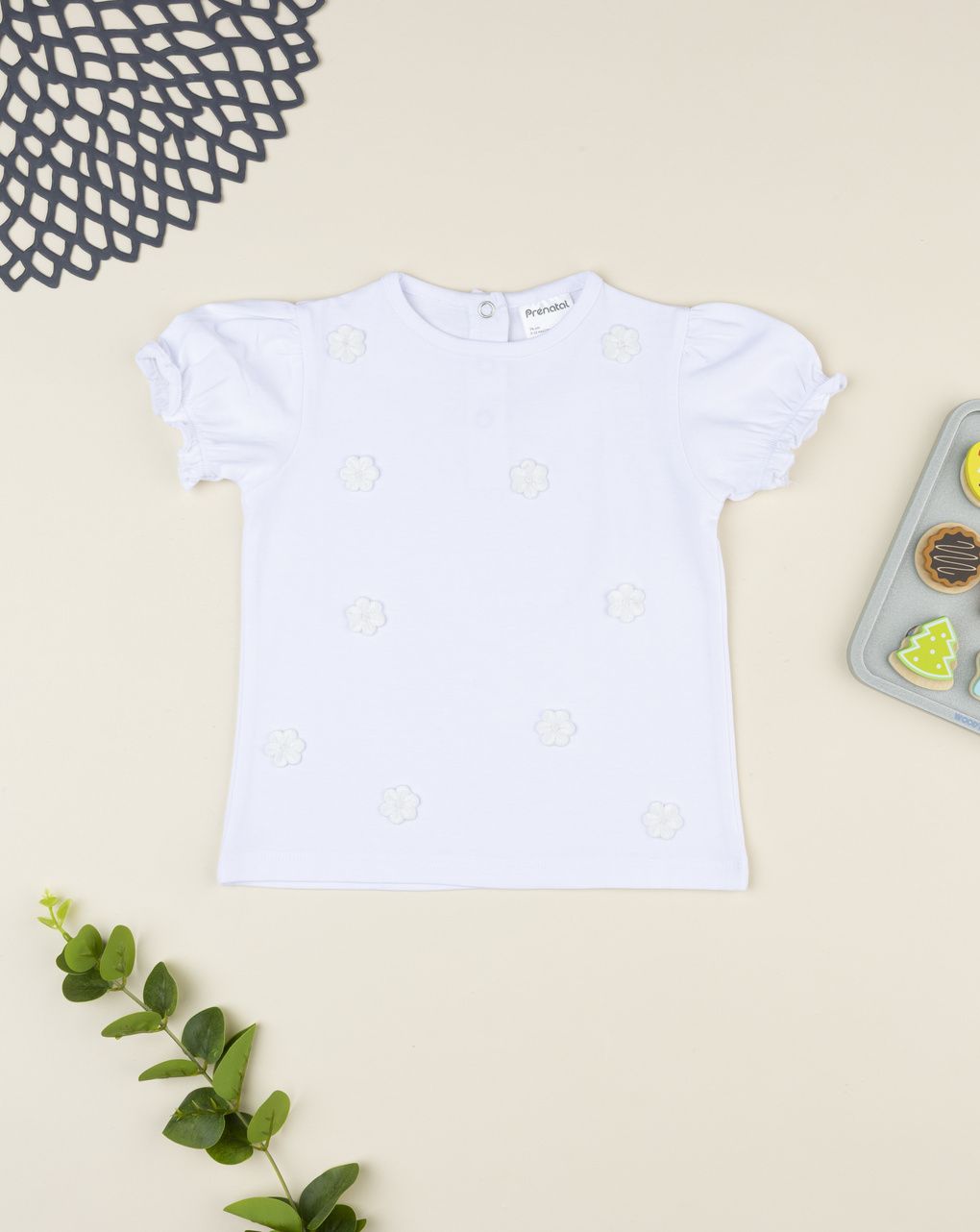 T-shirt mezza manica bimba bianca