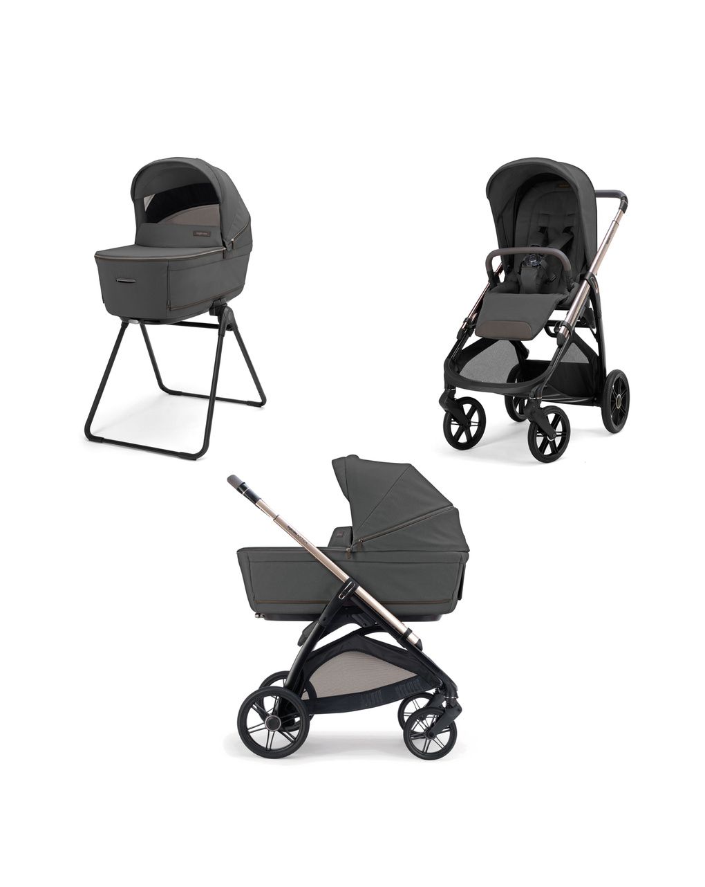 Aptica system duo - marble grey con telaio palladio - inglesina