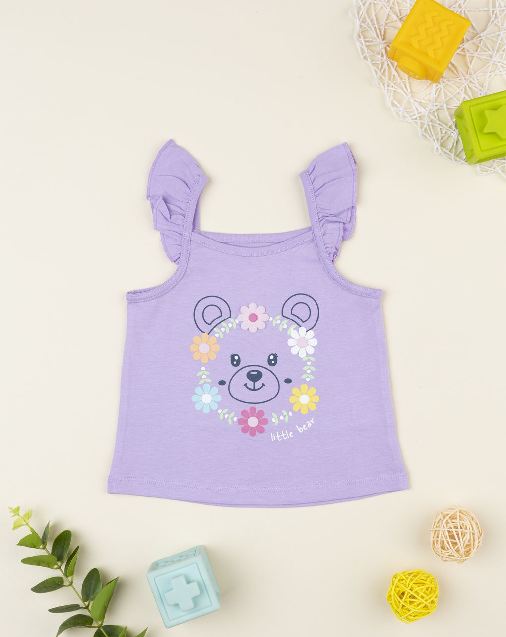 Canotta bimba lilla orsetto