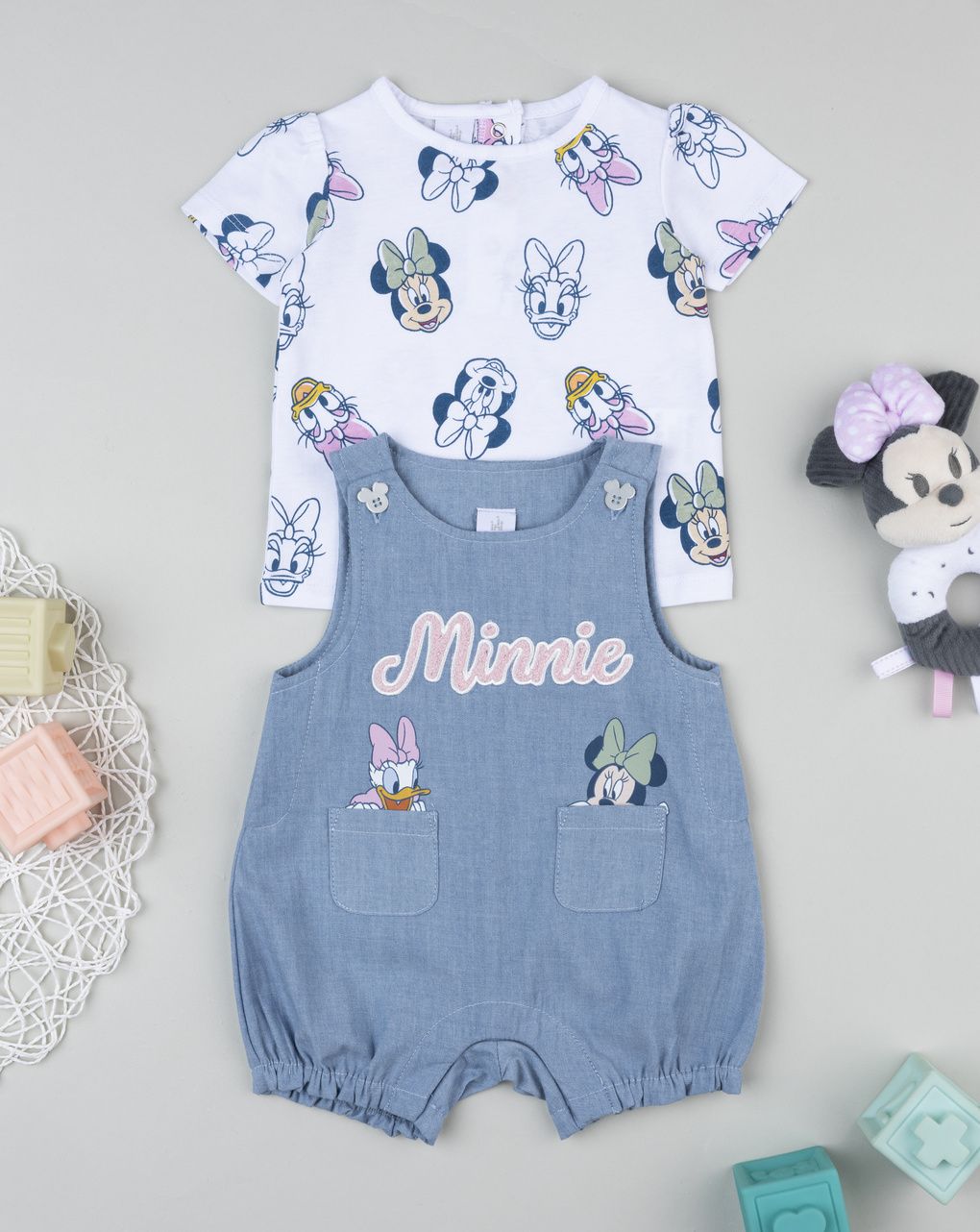 Completo salopette bimba disney minnie