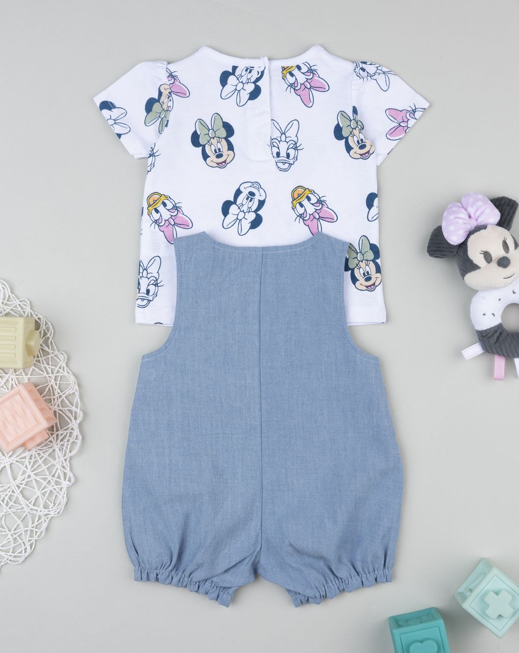 Completo salopette bimba disney minnie