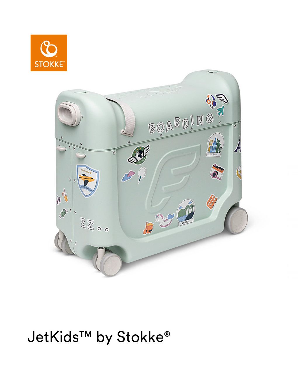 Valigia cavalcabile jetkids bedbox green aurora - stokke®