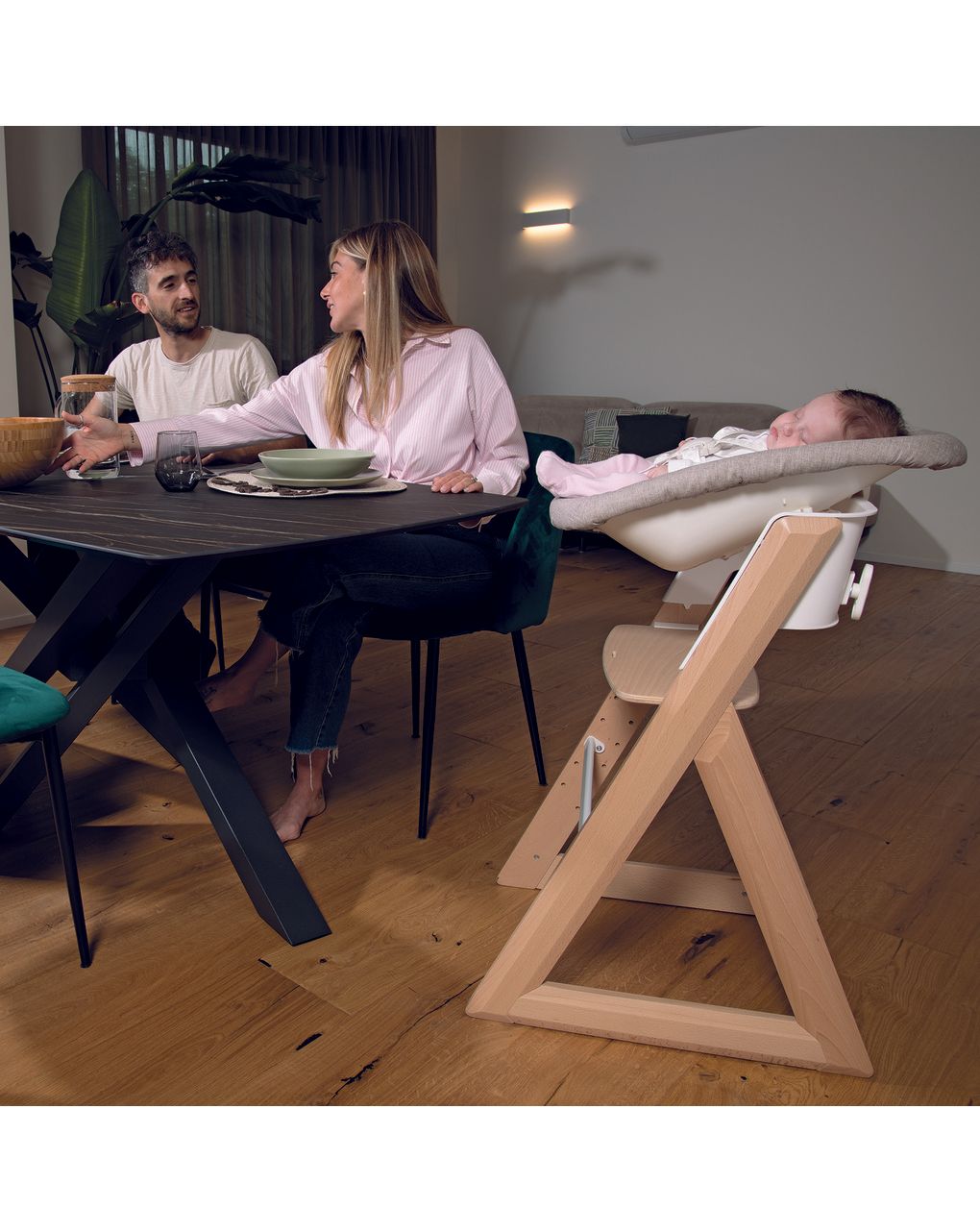 Sdraietta mignon per sedia evolutiva stile e tiramisù  grey melange - foppapedretti