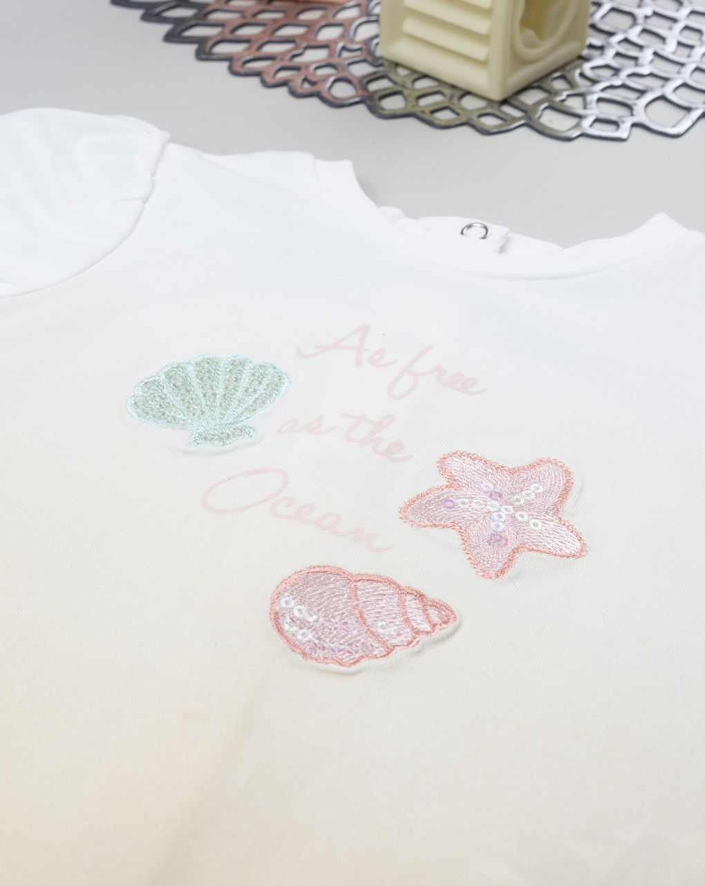 T-shirt bimba gialla sfumata mare