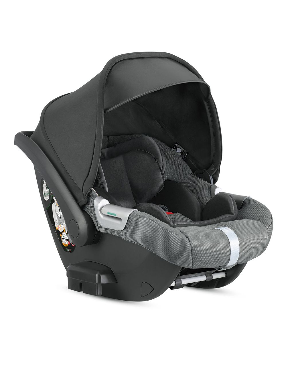 Aptica xt system quattro - canyon grey con telaio nero e seggiolino auto darwin infant - inglesina