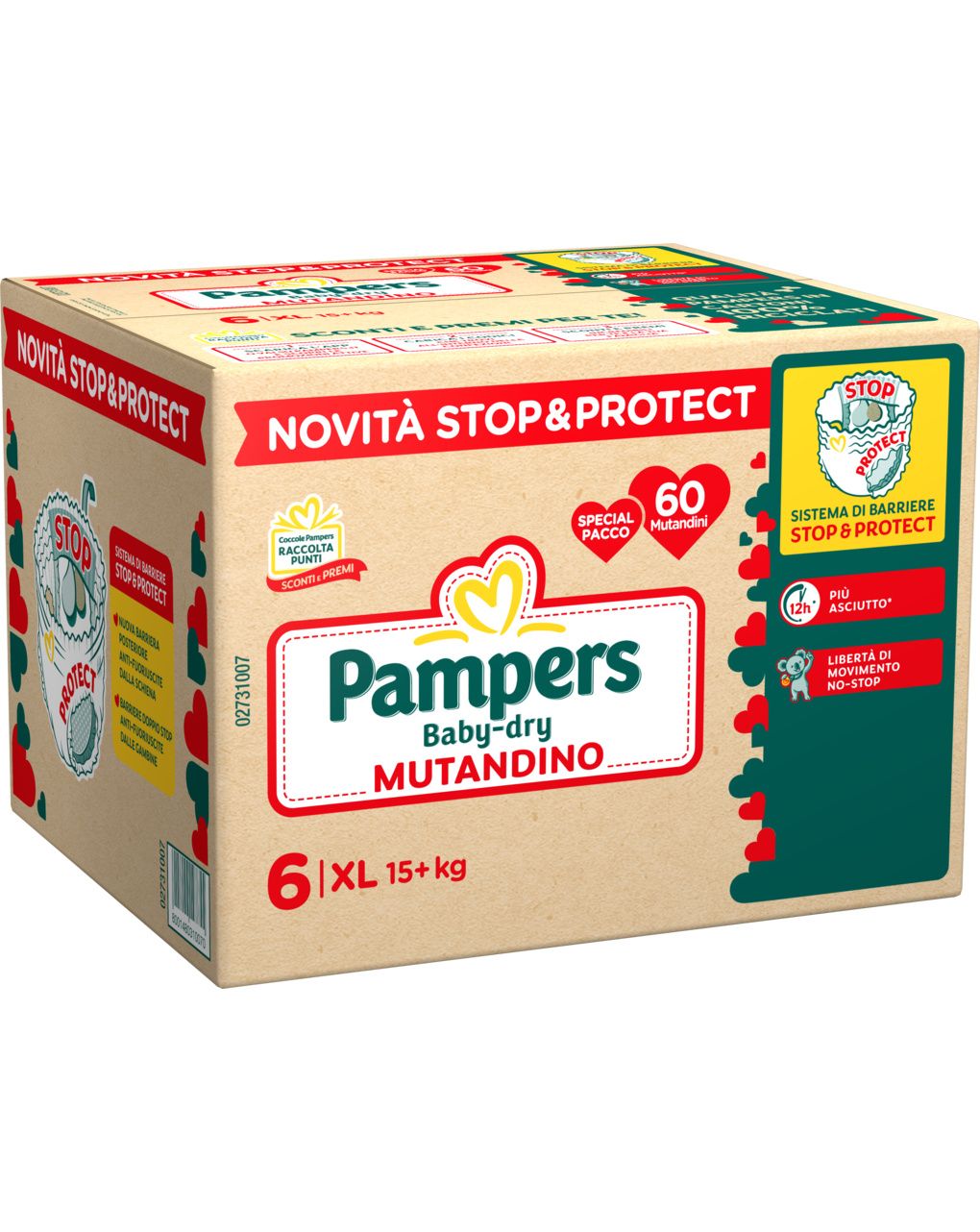 Pannolino baby dry mutandino special xl x60 taglia 6 15+kg - pampers