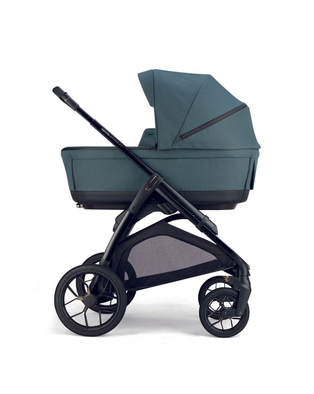 Aptica xt system quattro - himalaya blue con telaio black e seggiolino auto darwin infant - inglesina