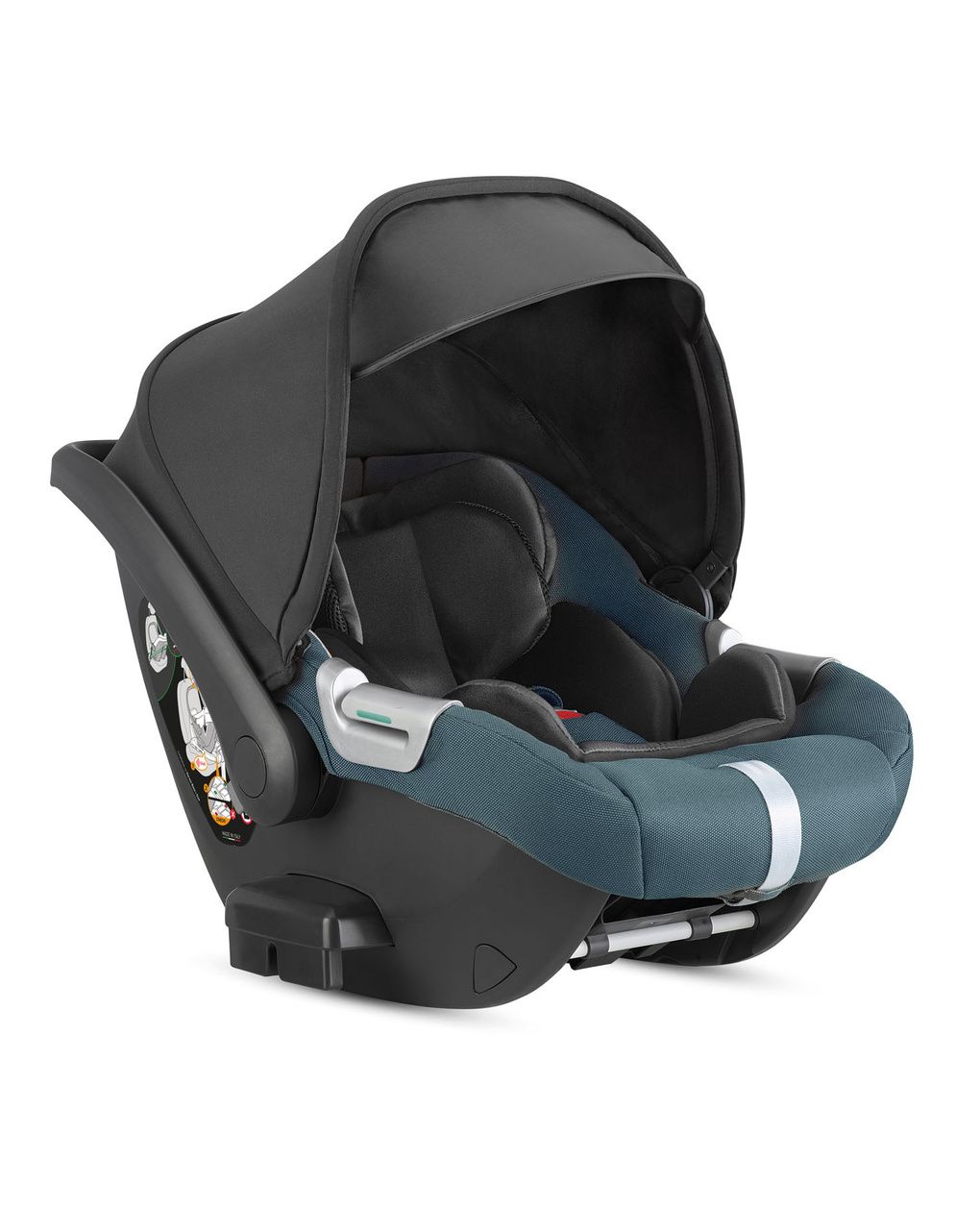 Aptica xt system quattro - himalaya blue con telaio black e seggiolino auto darwin infant - inglesina