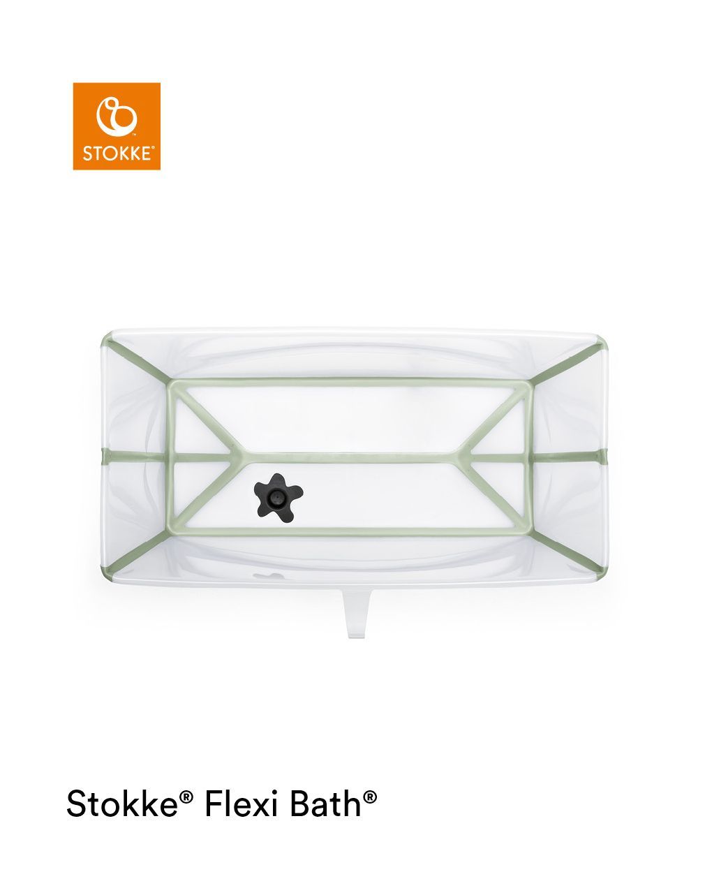 Vaschetta pieghevole flexi bath® x-large transparent green - stokke®
