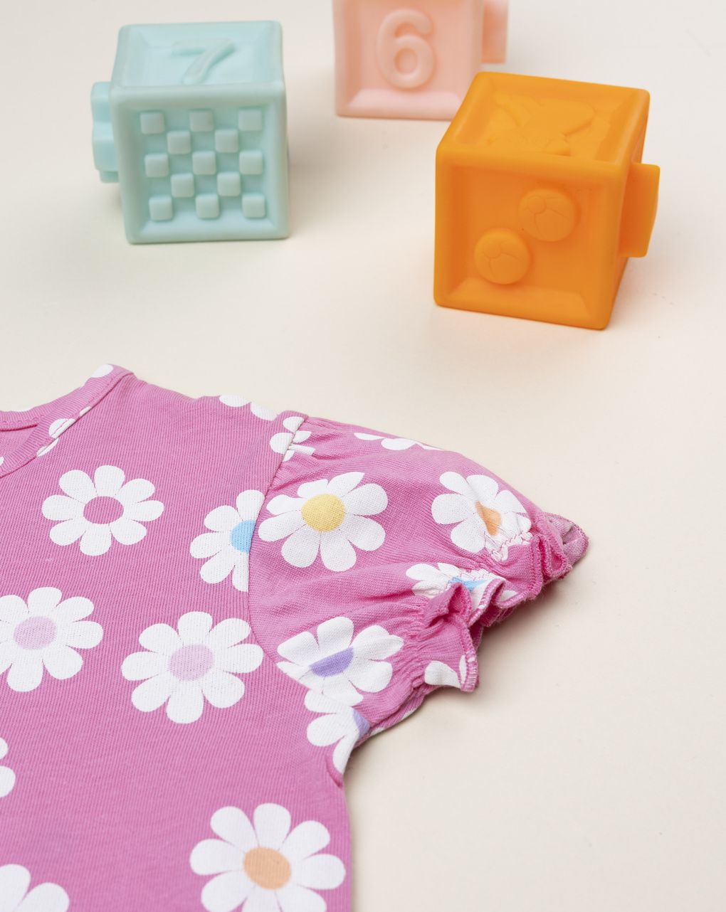 T-shirt rosa bimba margherite