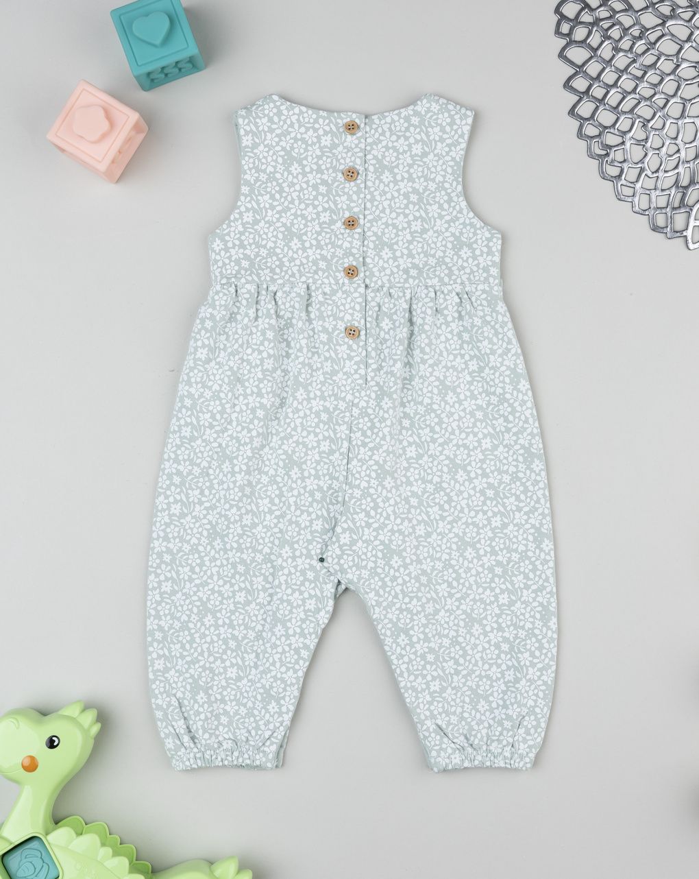 Jumpsuit estiva bimba verde allover