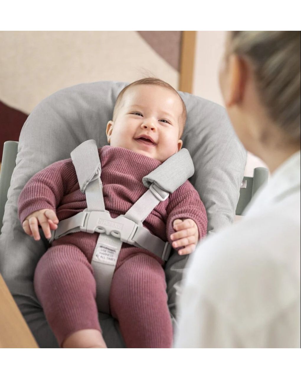 Tripp trapp® newborn set con gancio appendigiochi  - grigio - stokke