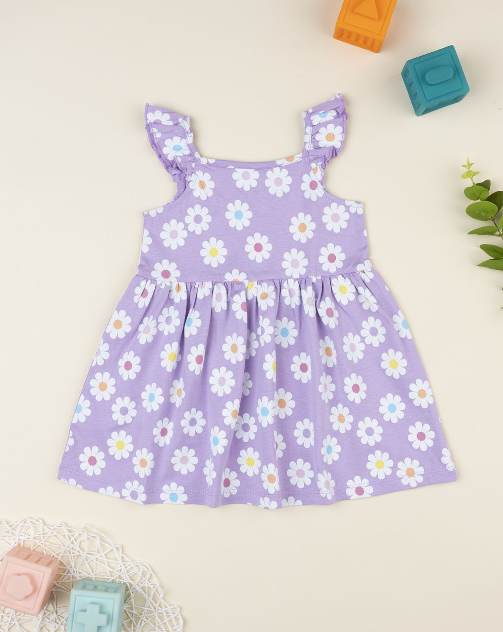 Abito lilla bimba margherite