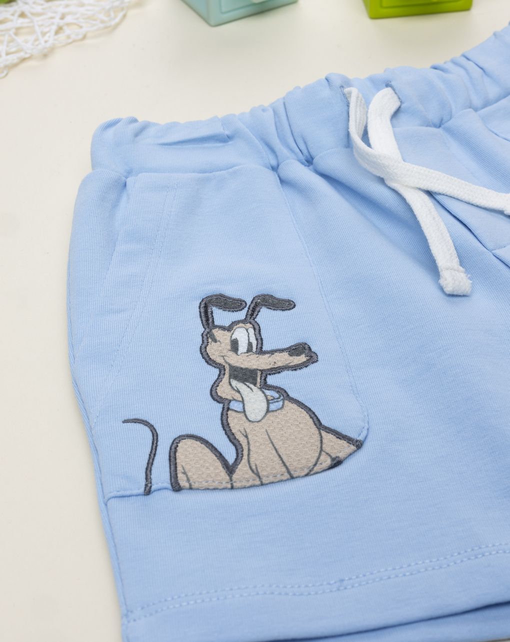 Shorts bimbo mickey mouse azzurro