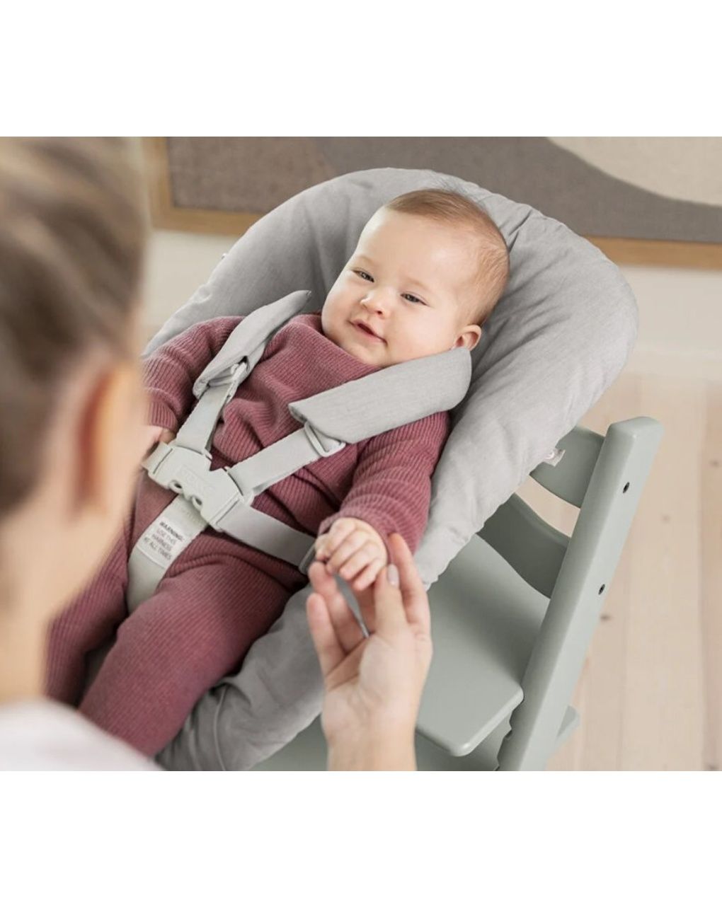 Tripp trapp® newborn set con gancio appendigiochi  - grigio - stokke