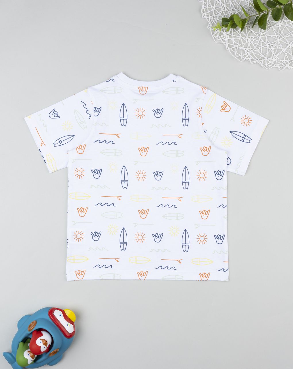T-shirt bambino bianca surf