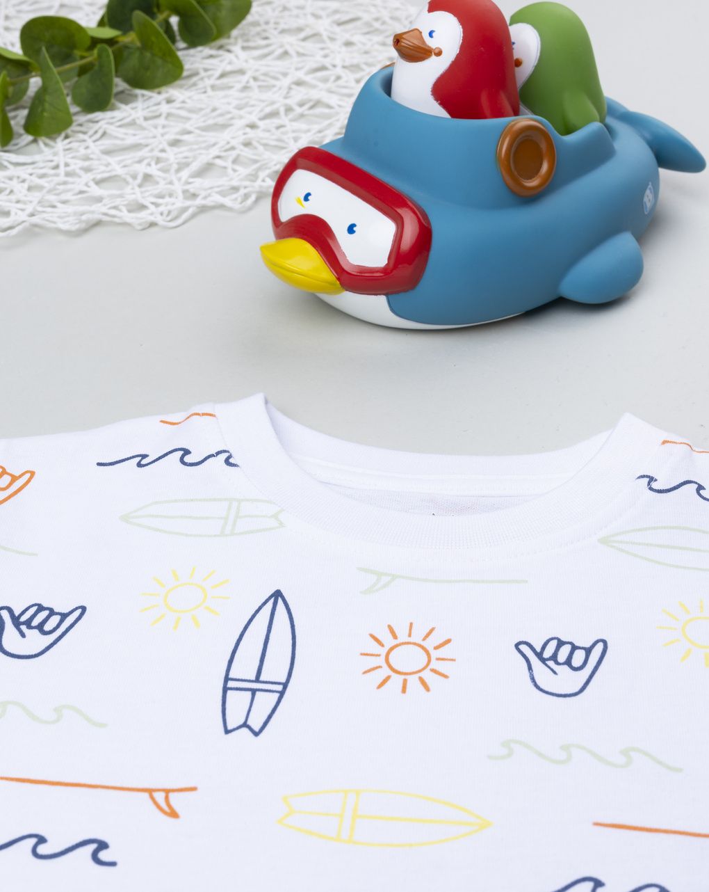 T-shirt bambino bianca surf