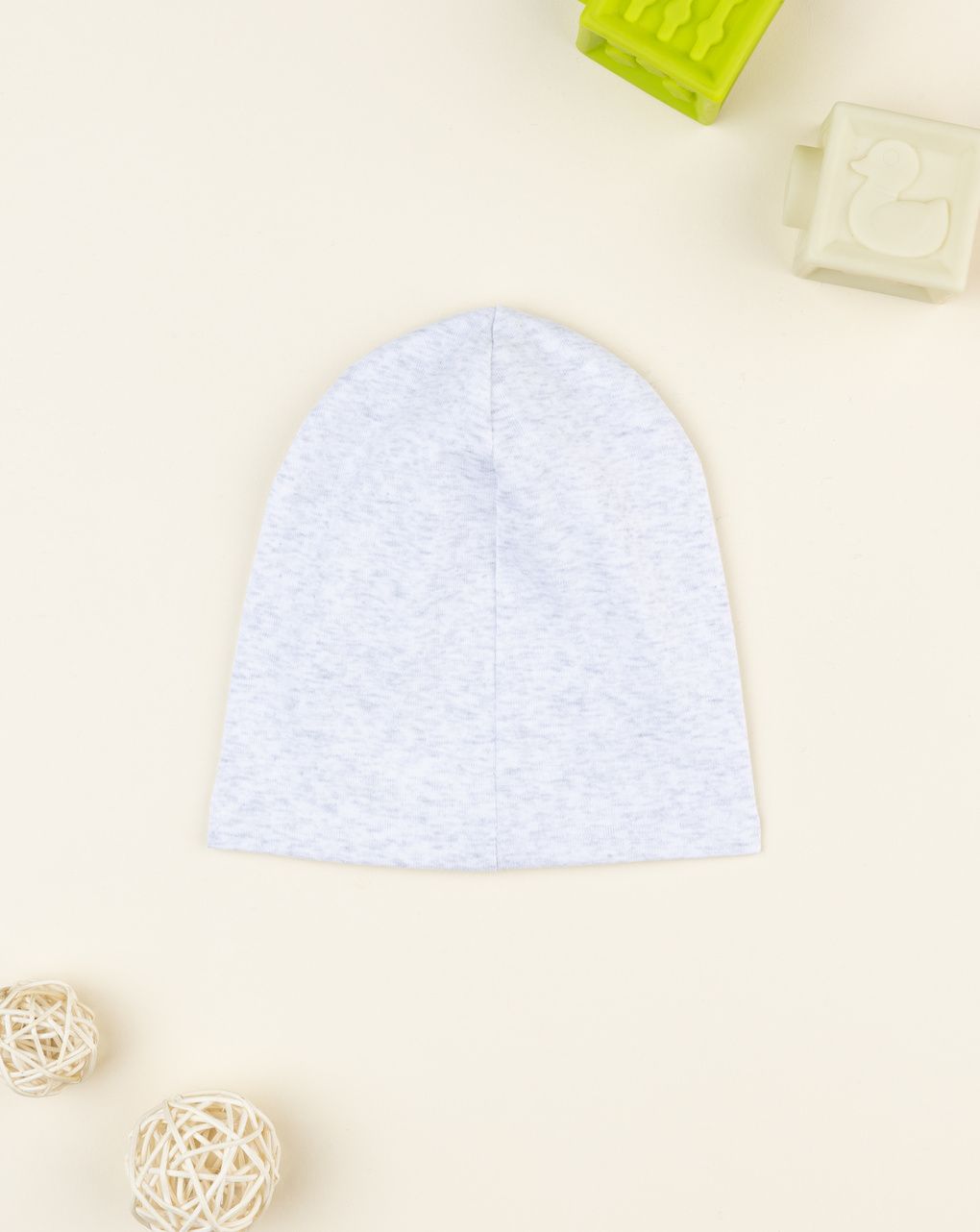 Berretto bambino grigio patch orso