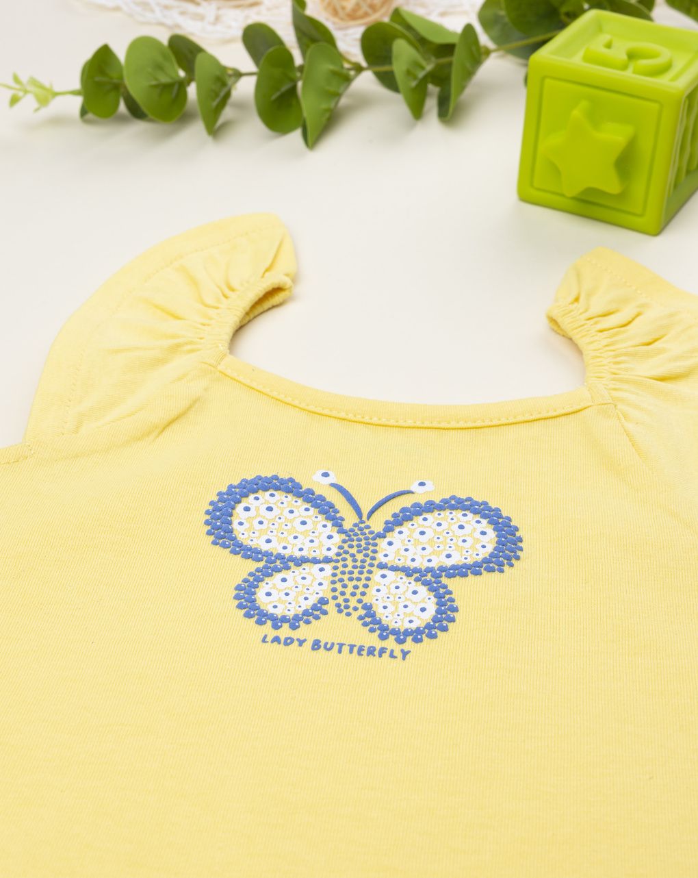 Canotta gialla bimba farfalla