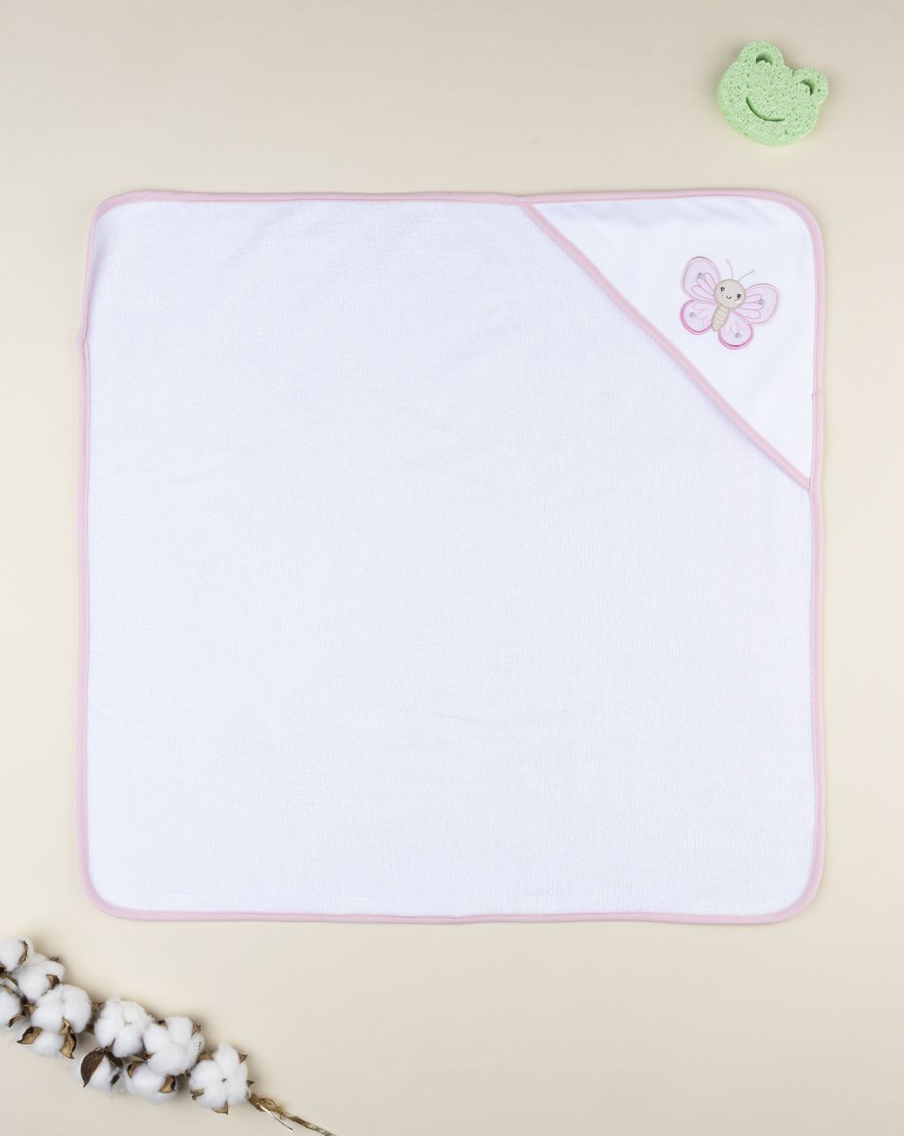 Quadrato spugna bimba farfalla