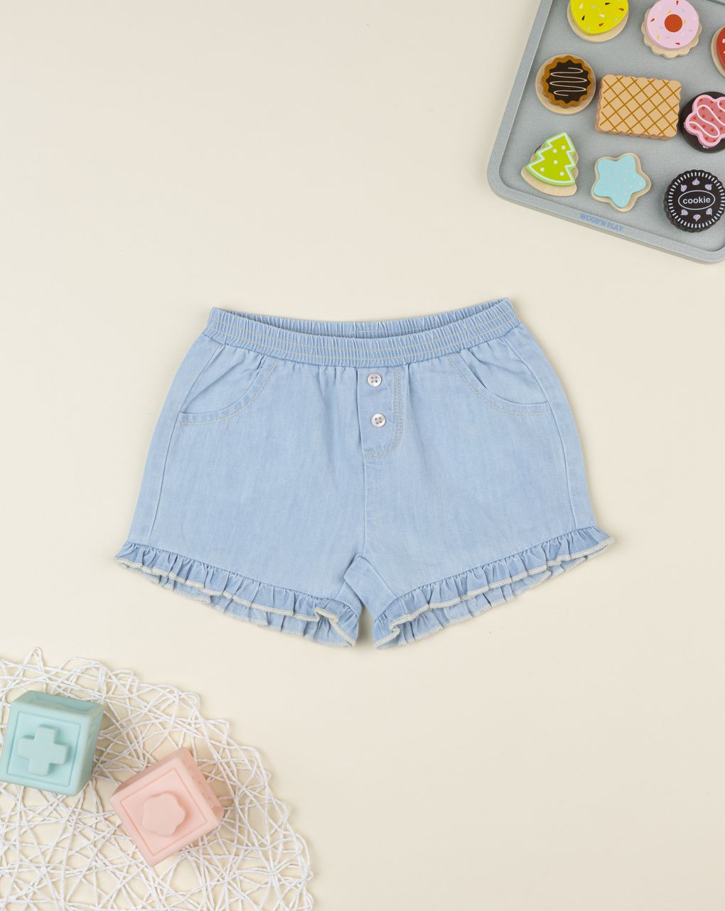 Short denim chiaro bimba