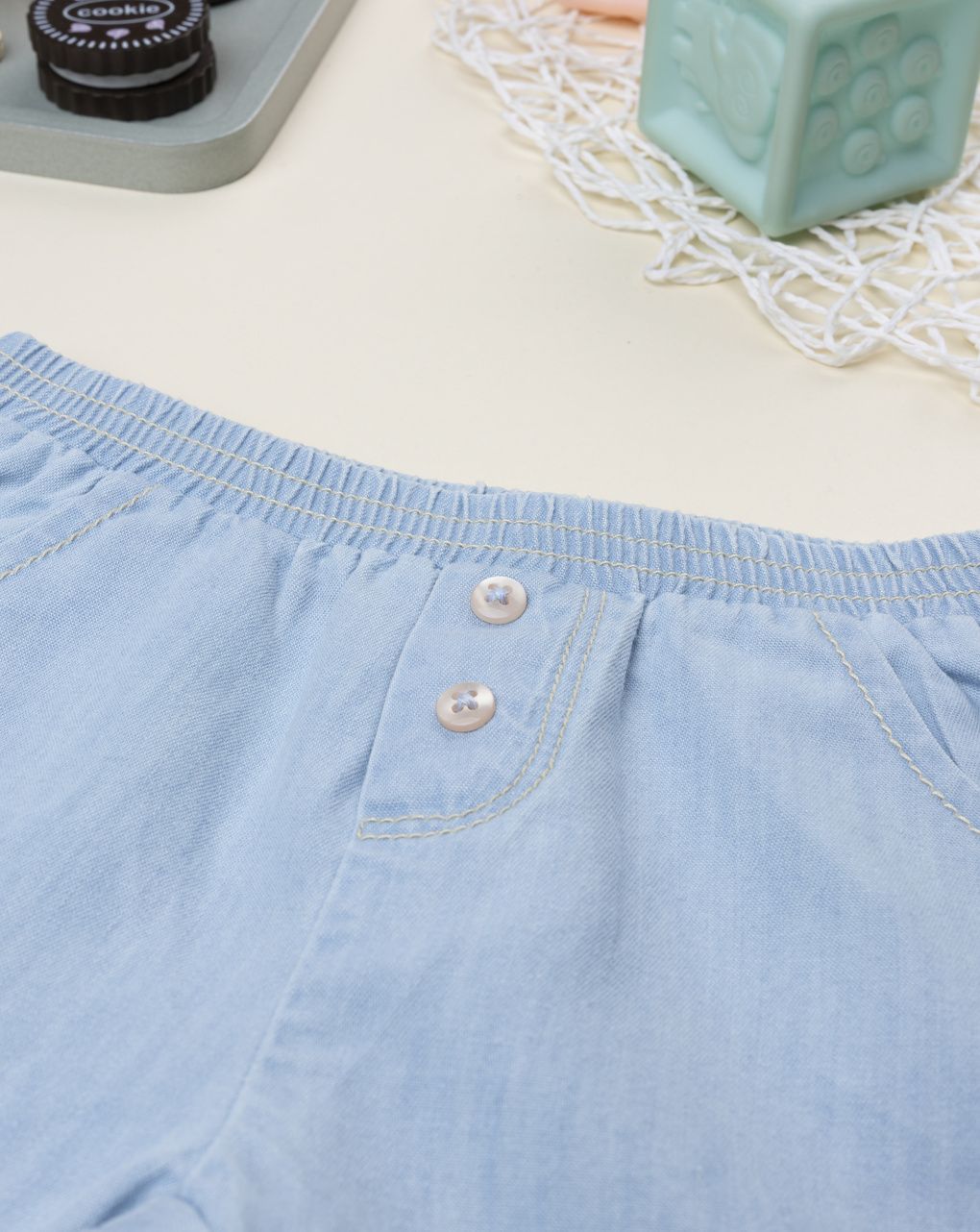 Short denim chiaro bimba