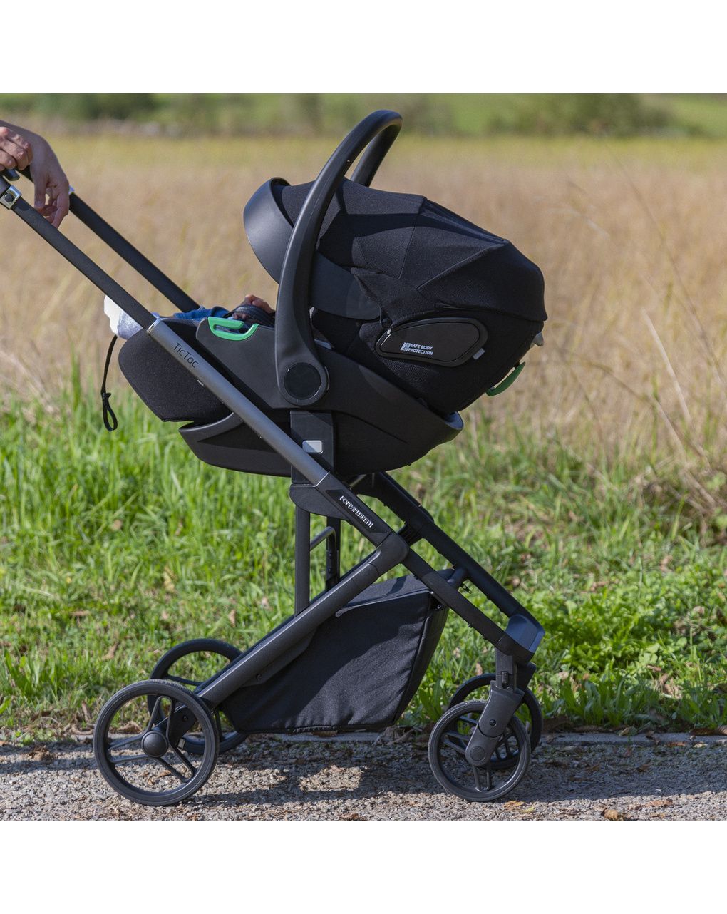 Trio tictoc stone + seggiolino rek black+ adattatore - foppapedretti