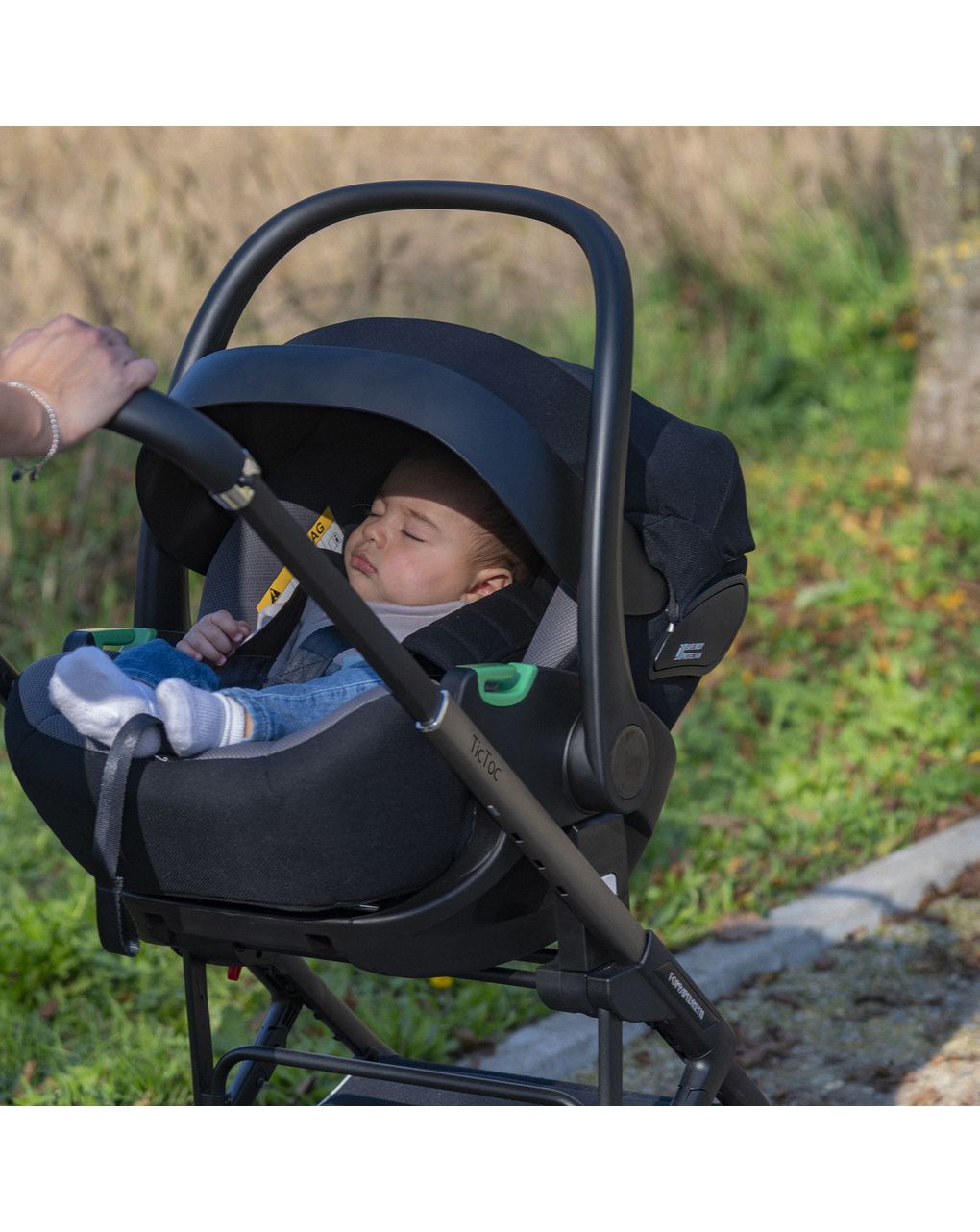 Trio tictoc stone + seggiolino rek black+ adattatore - foppapedretti