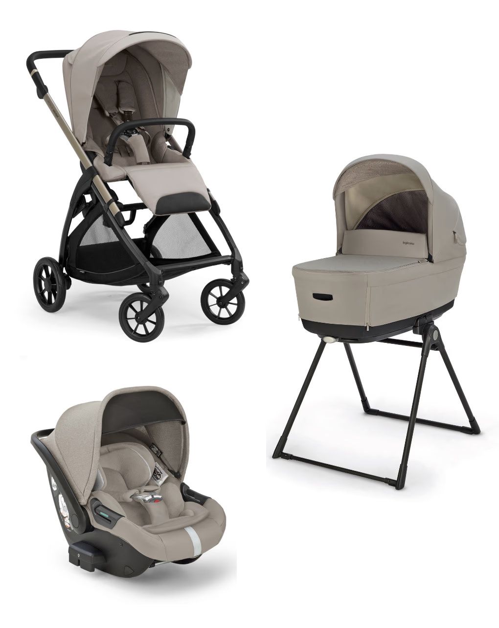 Trio system4 electa darwin recline - battery beige + telaio iridio black - inglesina
