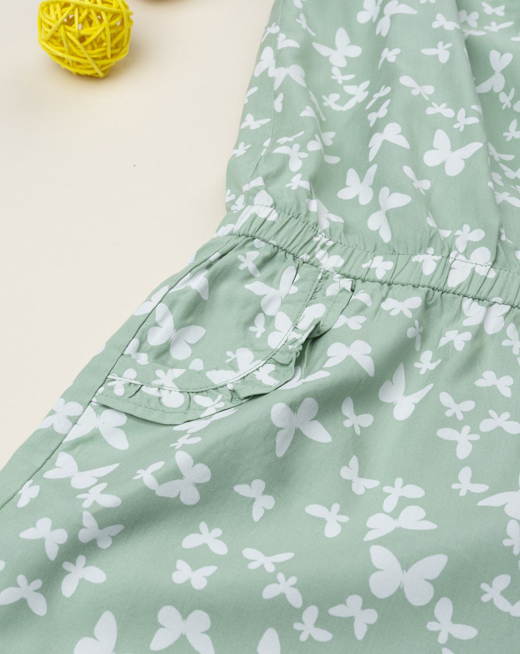 Jumpsuit bimba verde farfalle