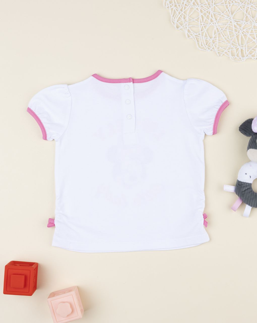 T-shirt bimba bianca minnie rosa
