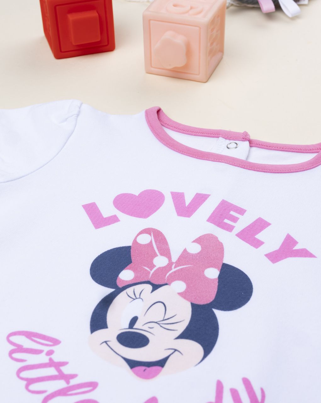 T-shirt bimba bianca minnie rosa