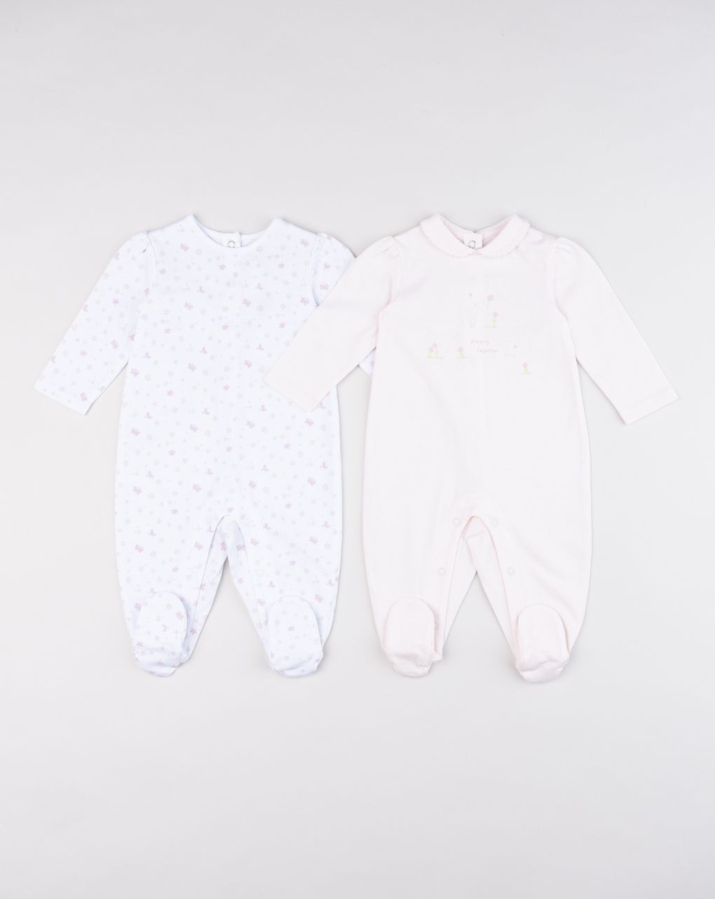 Tutine neonata in cotone – set 2 pezzi rosa e bianco