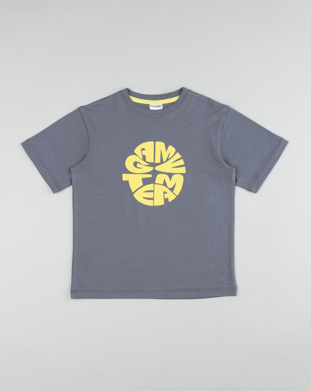 T-shirt maniche corte bambino grigio scuro con stampa