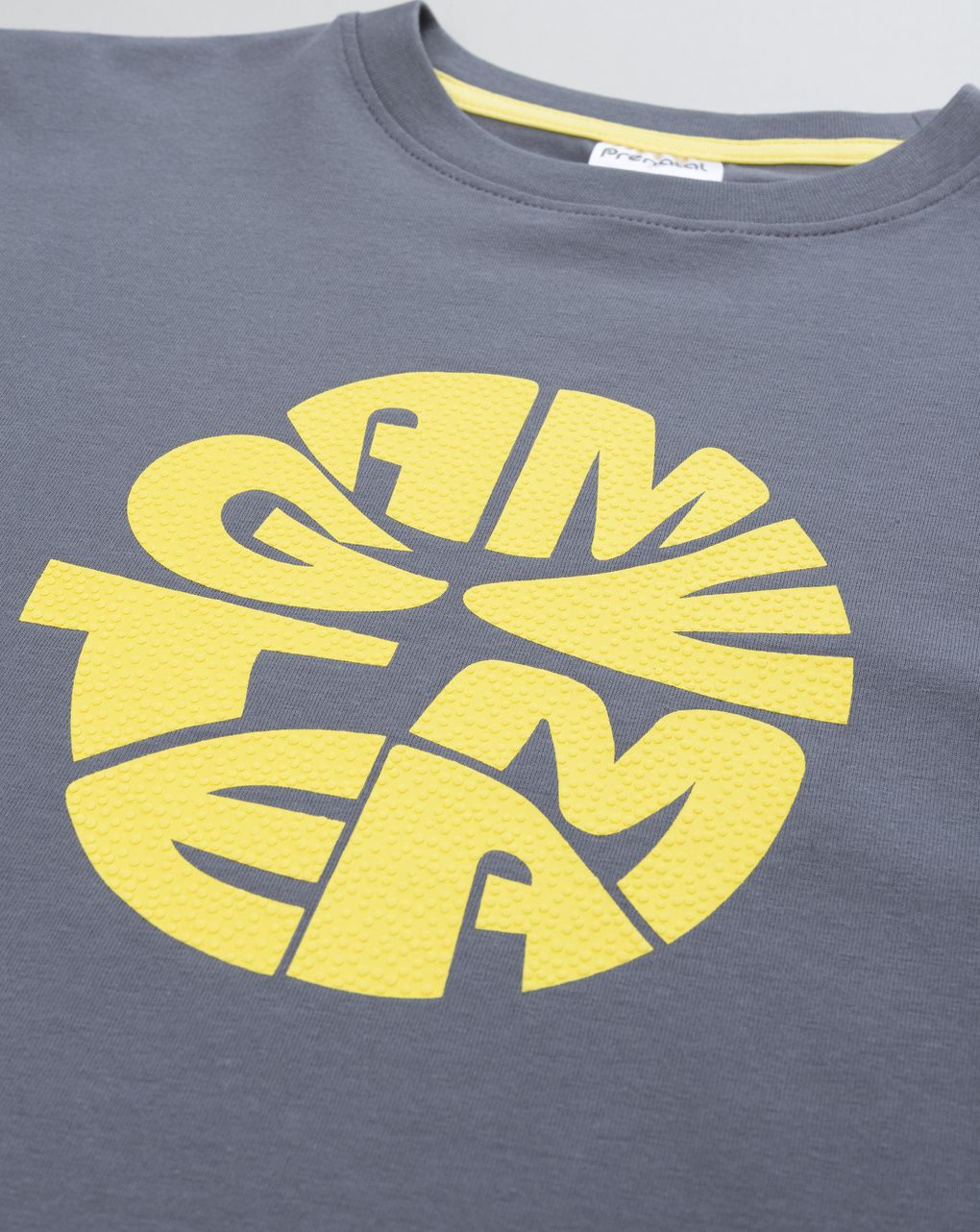 T-shirt maniche corte bambino grigio scuro con stampa