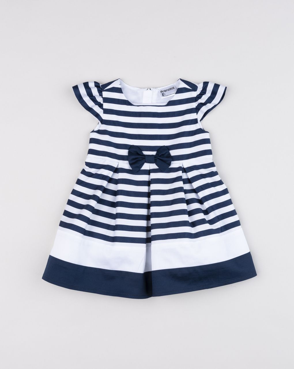 Abito elegante bimba righe blu con fiocco