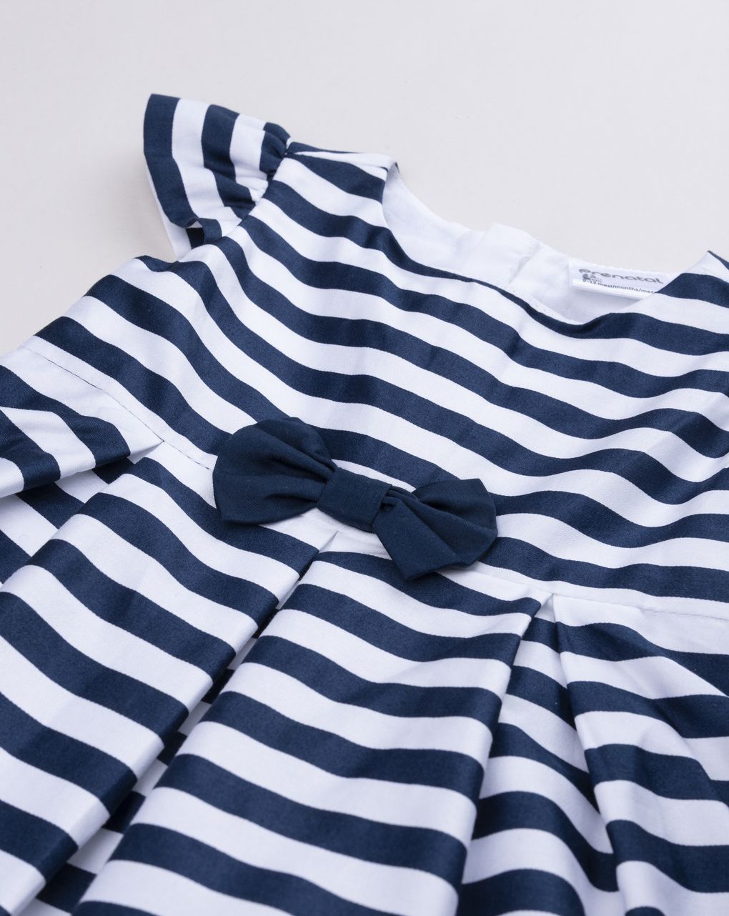 Abito elegante bimba righe blu con fiocco