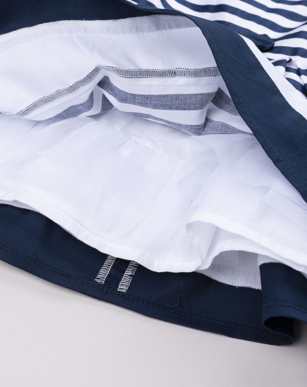 Abito elegante bimba righe blu con fiocco