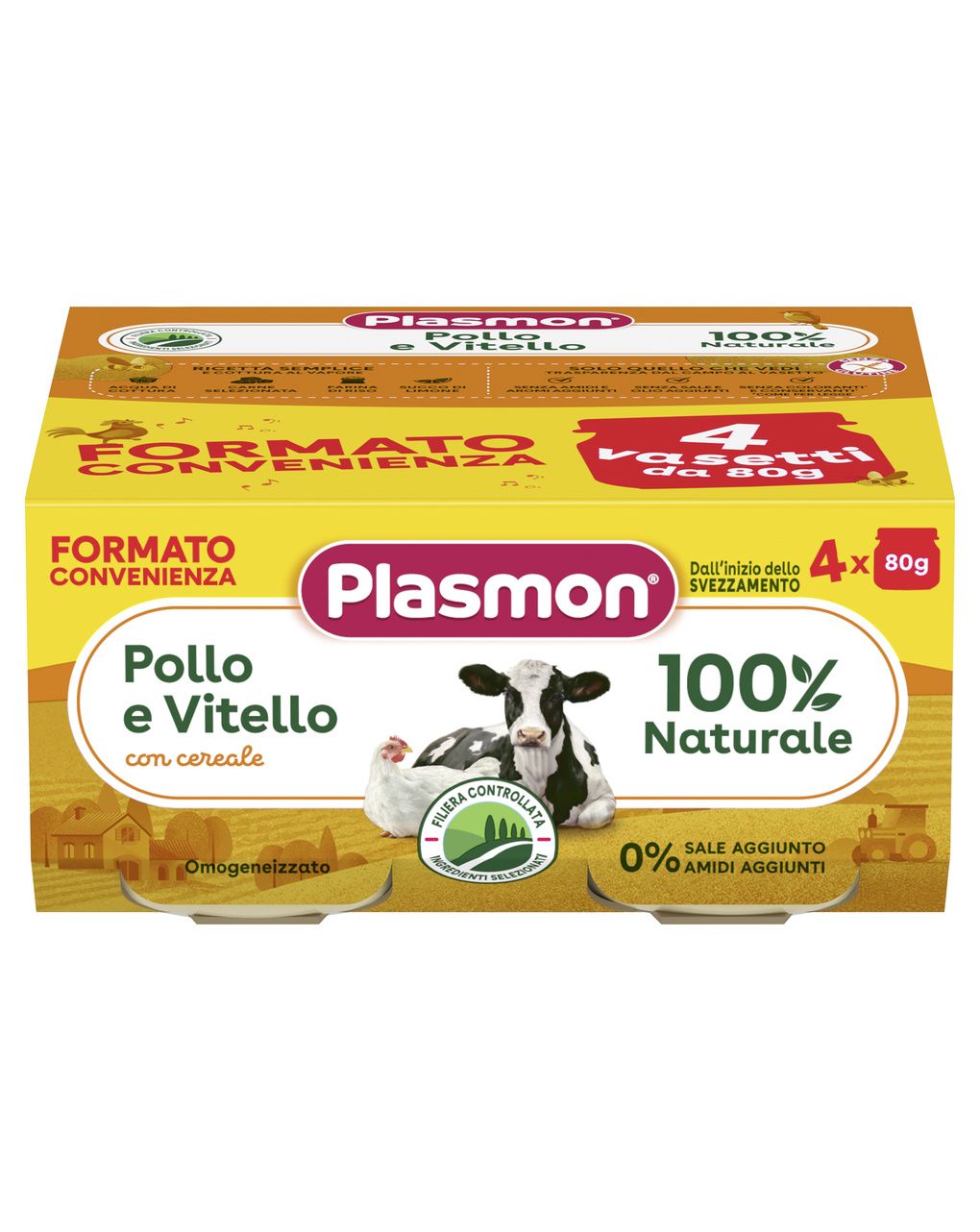 Omogeneizzato pollo vitello 4x80gr -  plasmon
