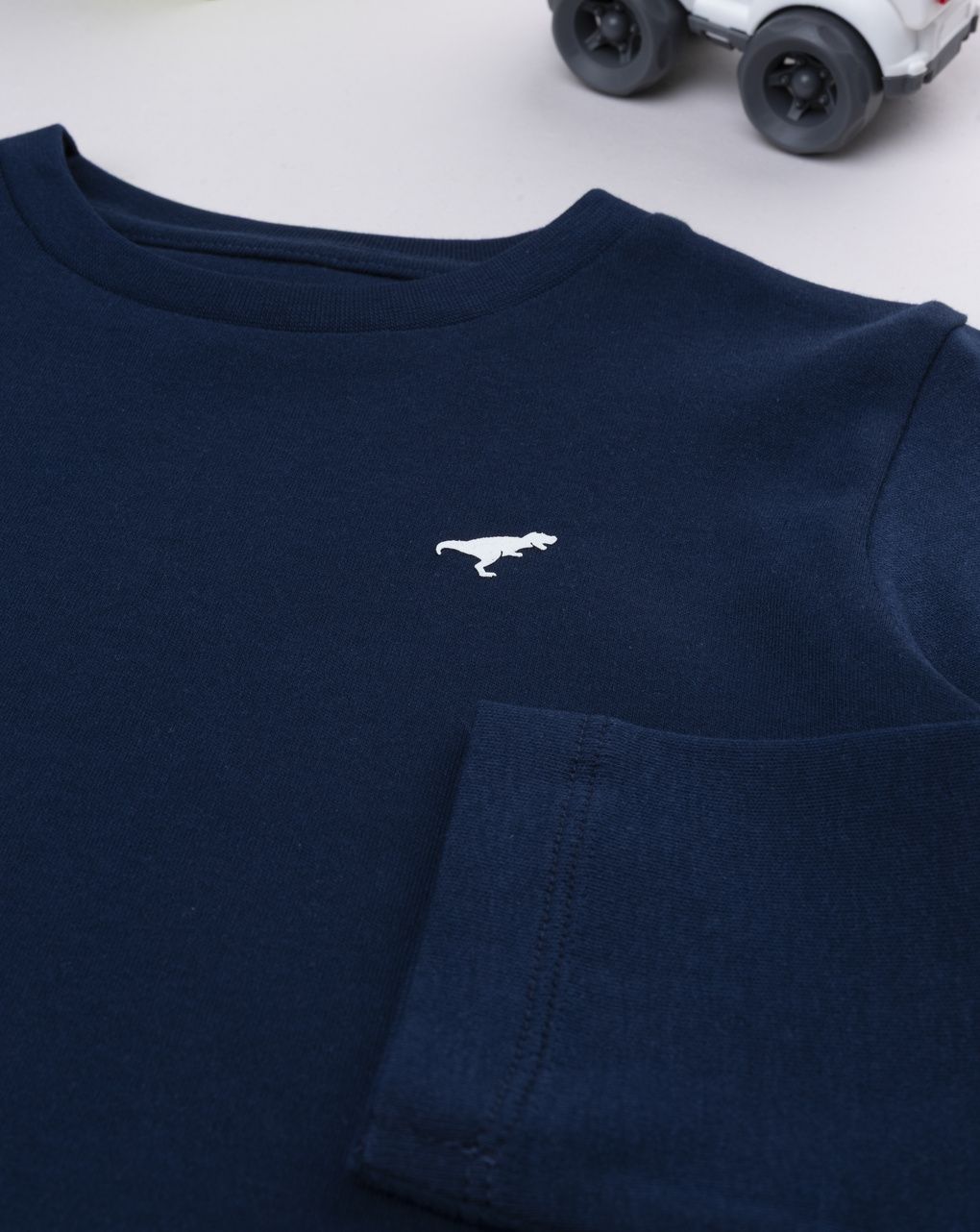 T-shirt bambino blu patch dino