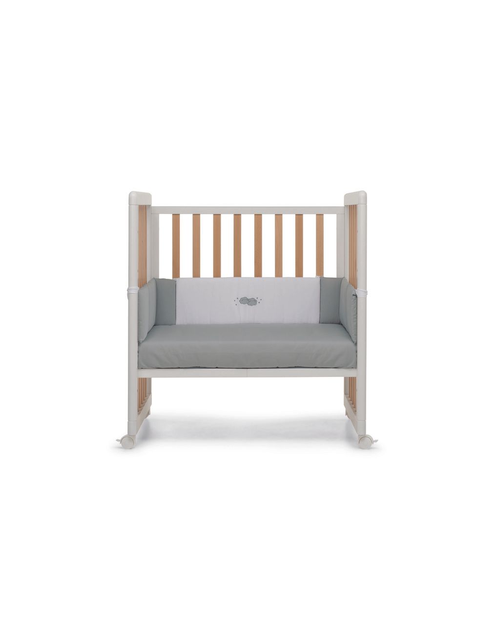 Lettino forever 8 in 1 bianco naturale tessile grey - brevi