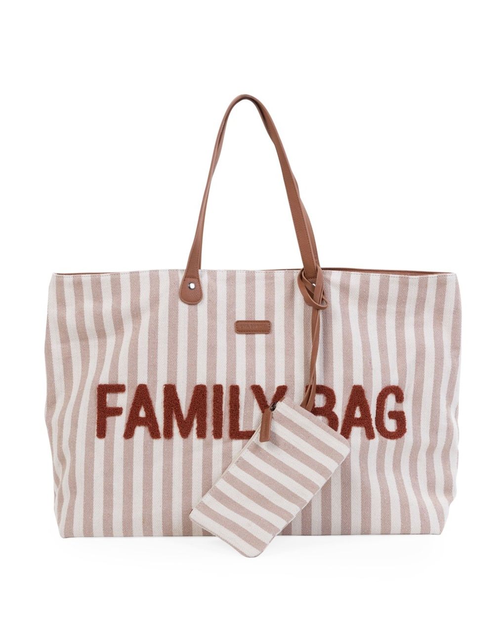 Borsa family bag in cotone a righe nude - childhome