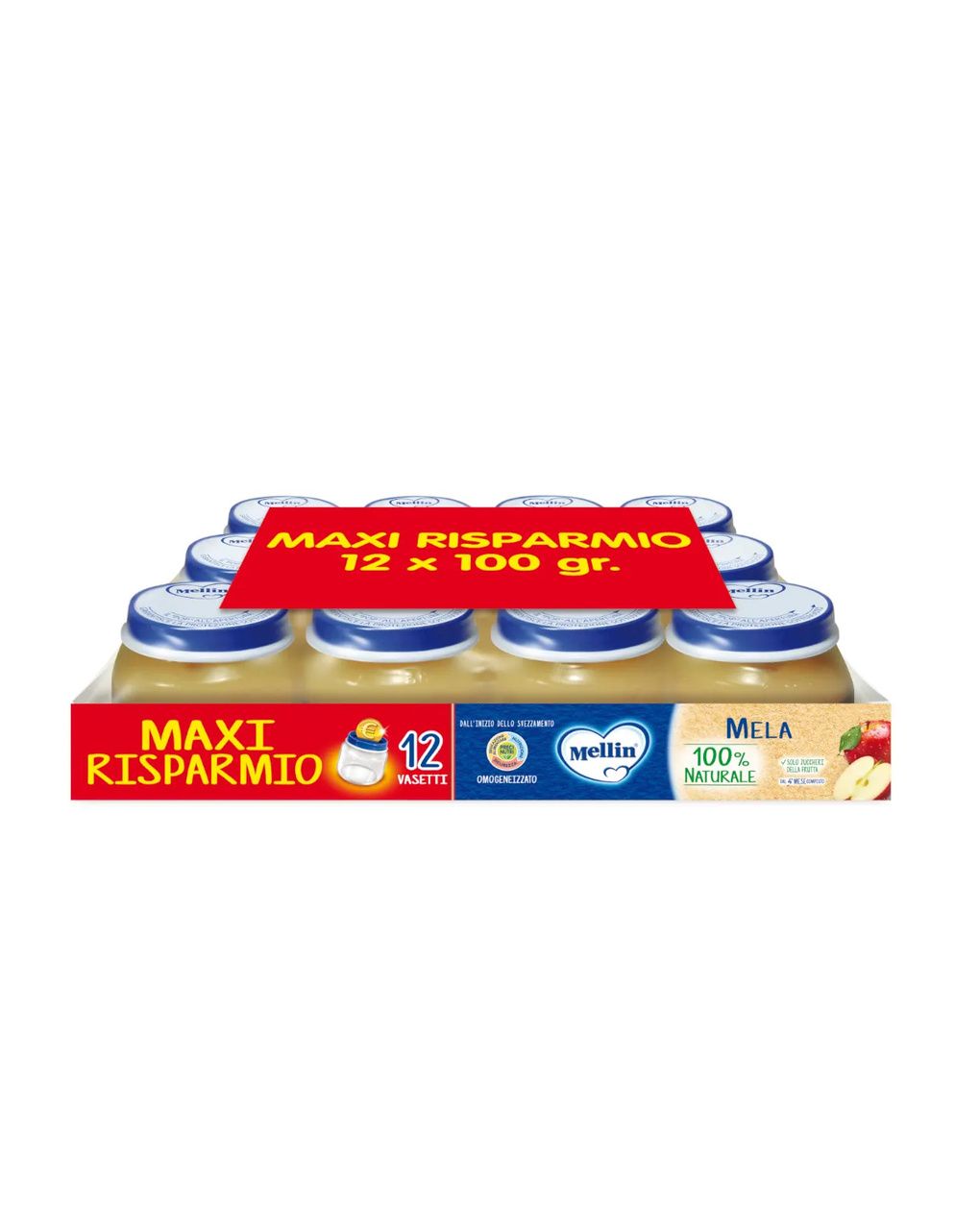 Omogeneizzato mela 12x100g - mellin
