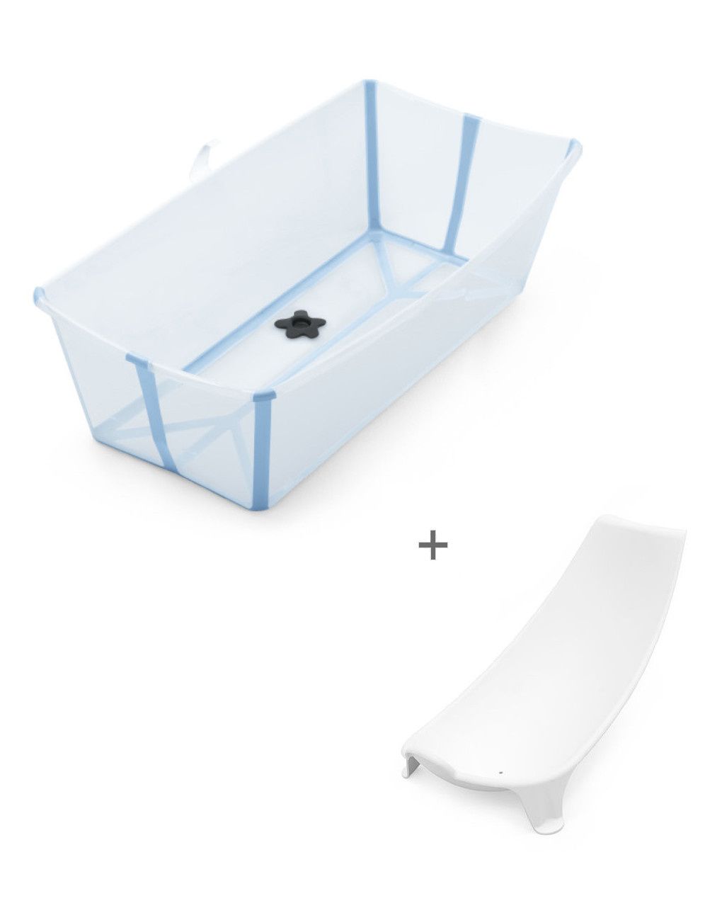 Vaschetta pieghevole flexi bath® con supporto per neonati - ocean blue - stokke®