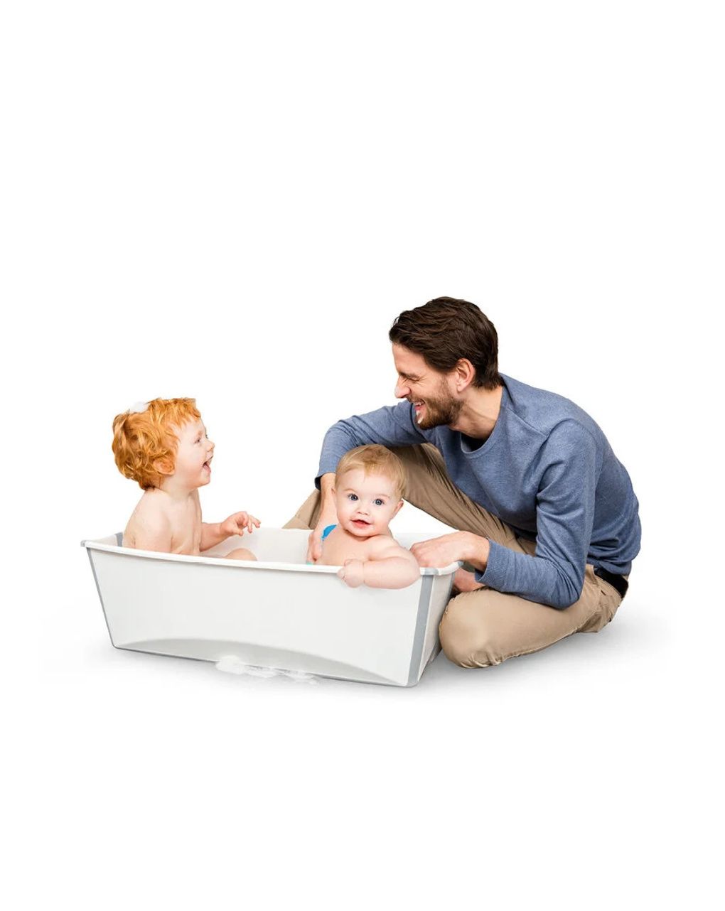 Vaschetta pieghevole flexi bath® x-large con supporto per neonati - sandy beige -  stokke®