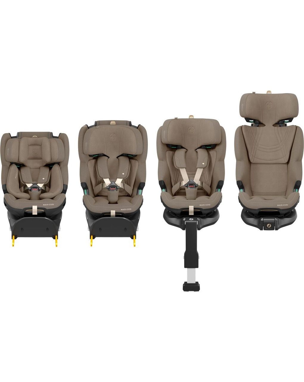 Seggiolino auto evolutivo emerald 360 pro authentic truffle 40-150cm (base integrata) - maxi cosi