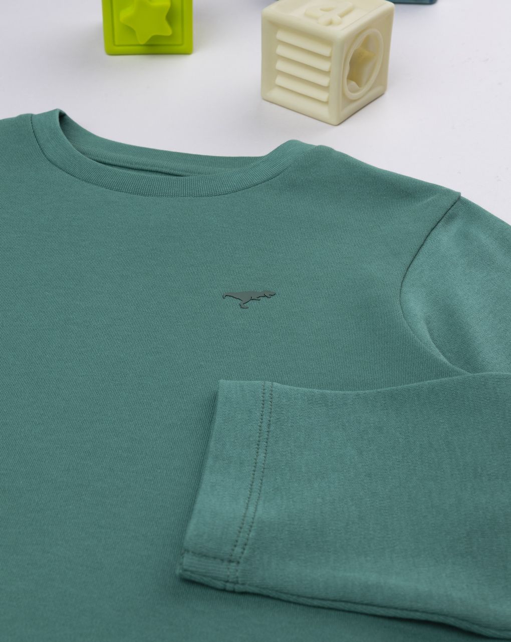 T-shirt bimbo verde patch dino